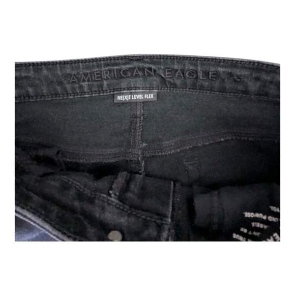 American Eagle Young Money Black Denim Skinny Stretch Jeans 34x30 - Picture 2 of 13